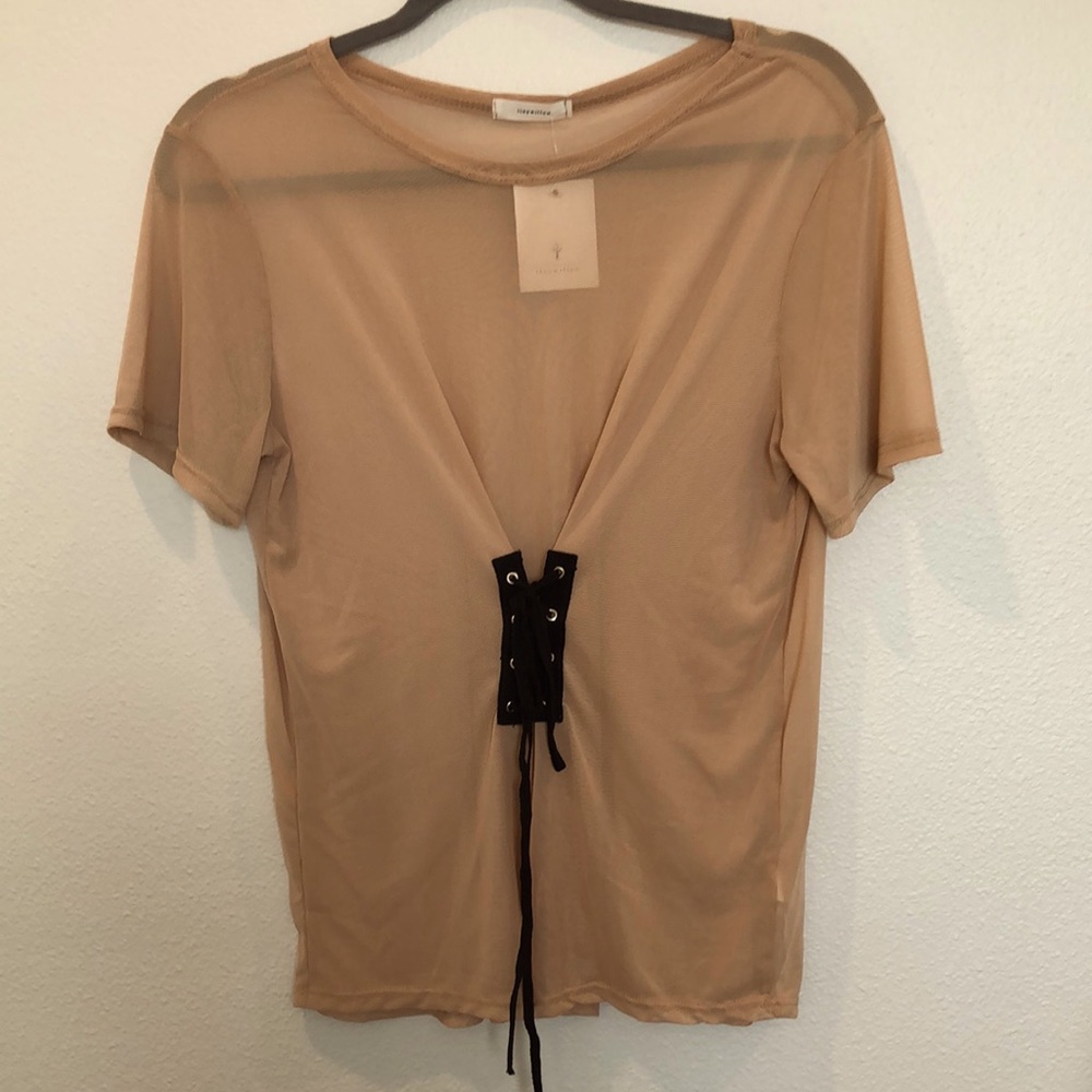 NWT Tiny Willow sheer nude color top